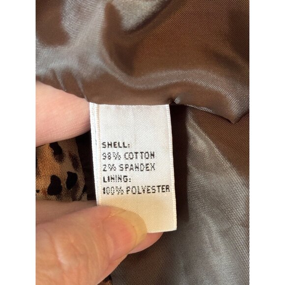 Chaus Women Animal Print Blazer 16W Brown Single Breast Cotton Blend Exotic - Picture 9 of 11